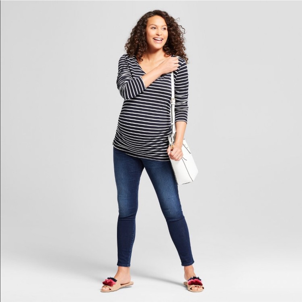 High Rise Over the Belly Skinny Jeans